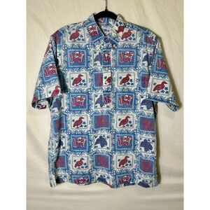 Reyn Spooner Vintage Reverse Print Men's Aloha Shirt Size XL Hawaiian Statehood